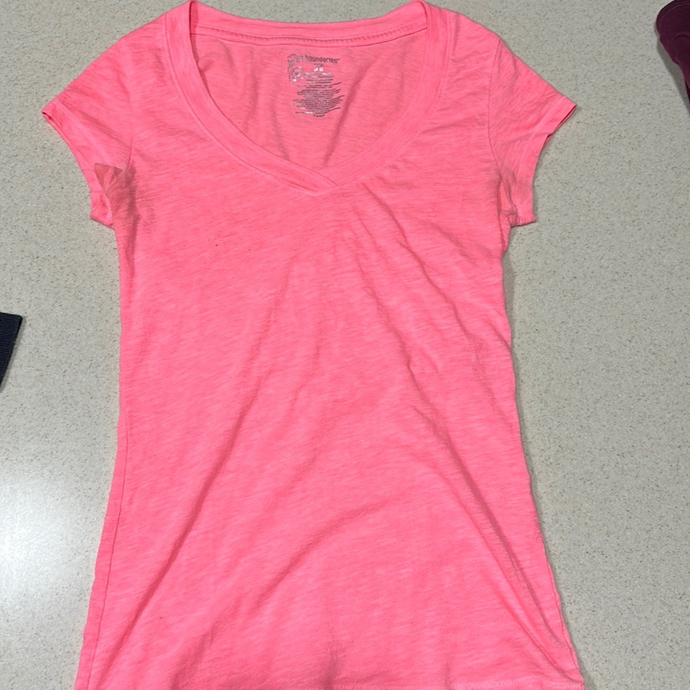 Hot pink v-neck
